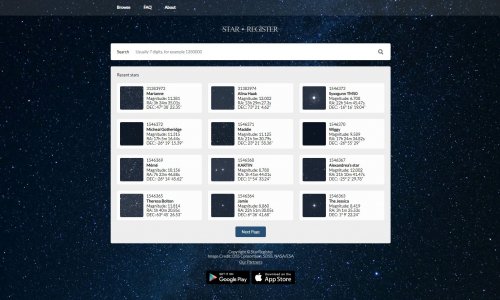 Intergalactic Star Database