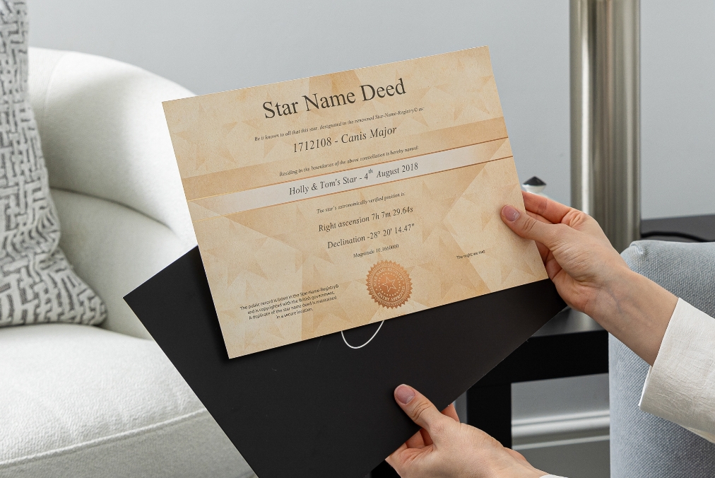 A4 Star Name Deed